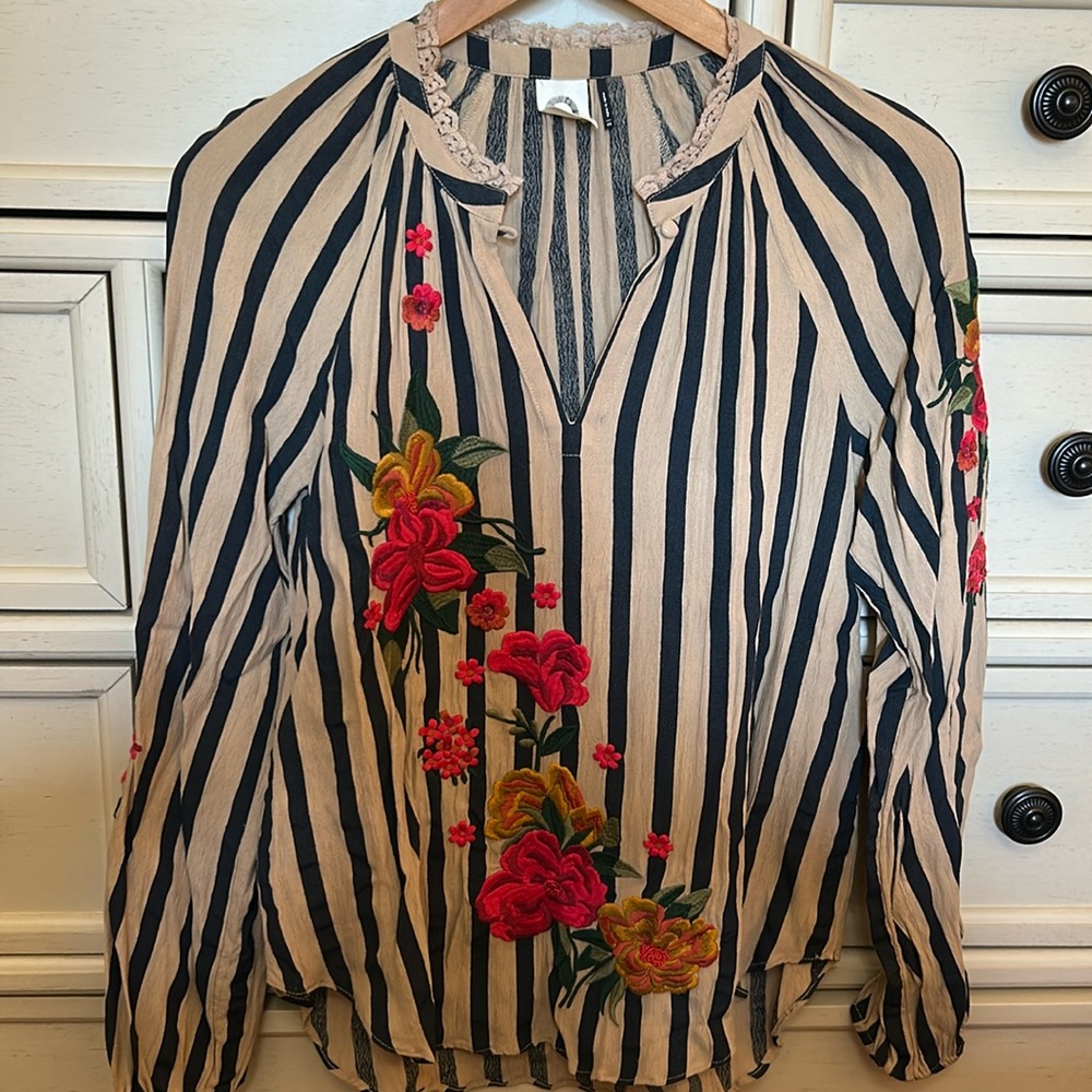 Anthropology-Kami + Kin silk like blouse